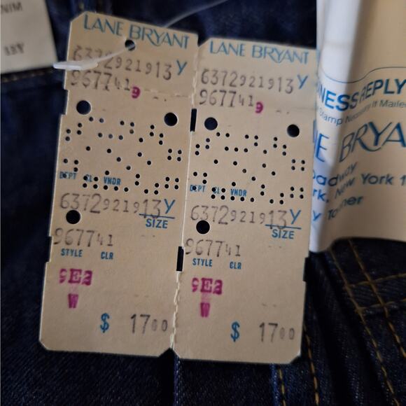 Vintage Deadstock High Waist Mom Jeans Dark Wash Lane Bryant Young Looks - Picture 12 of 14